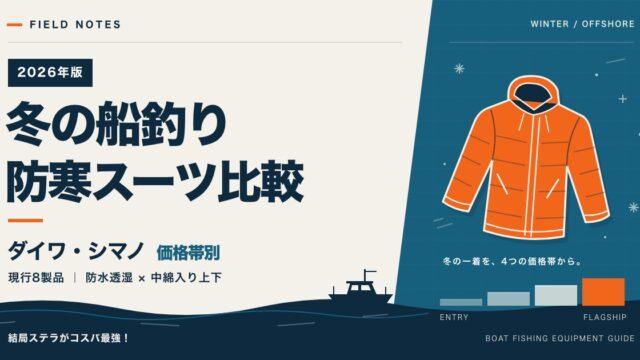 冬の船釣り 防寒スーツ比較 ダイワ・シマノの現行8製品を価格帯別に（2026年版）