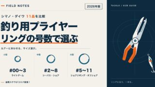 釣り用プライヤー比較：スプリットリングの号数（#00〜3／#2〜8／#5〜11）で選ぶシマノ・ダイワ11品