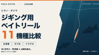 ジギング用ベイトリール比較 シマノ・ダイワ11機種を糸巻量・ギア比・ドラグ力で比べる（2026年版）