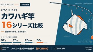 カワハギ竿比較 シマノ・ダイワ16シリーズ。オールラウンド番手の自重の目安と選び方