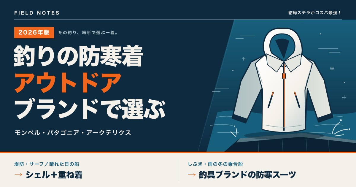 釣りの防寒着をアウトドアブランドで選ぶ（モンベル・パタゴニア・アークテリクスと釣具ブランドの使い分け）